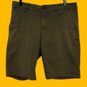Tavik Modern Beach Culture Olive Green Cotton Shorts 32